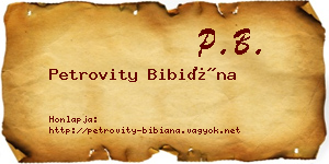 Petrovity Bibiána névjegykártya